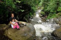 Elisa & Papa perched on a rock